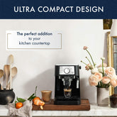 De'Longhi Stilosa Manual Espresso Machine, Latte & Cappuccino Maker, 15 Bar Pump Pressure + Milk Frother Steam Wand, Black / Stainless, EC260BK, 13.5 x 8.07 x 11.22 inches - Like New